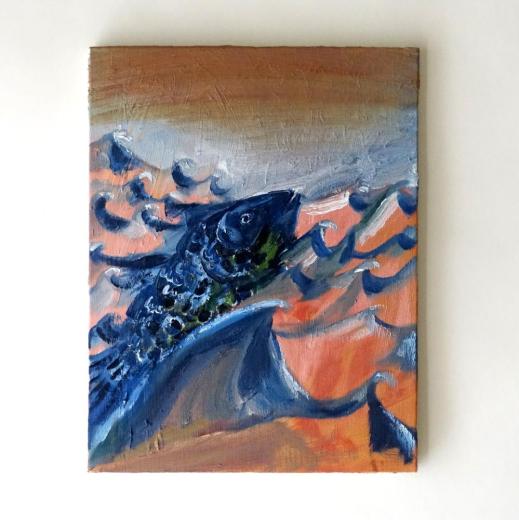 Fish in Red Waves