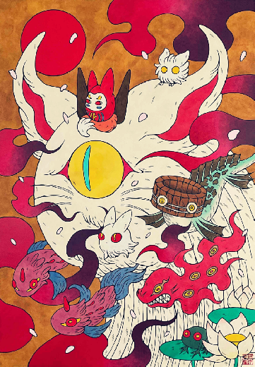 花煙(ジークレー版画)