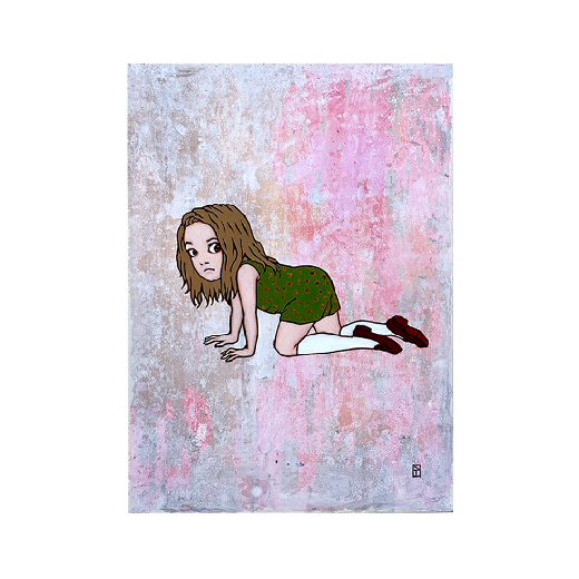 四つん這いの少女