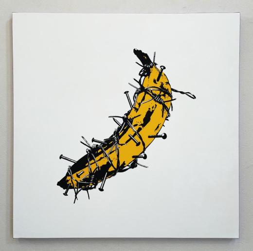 Spiked banana / canvas / purple