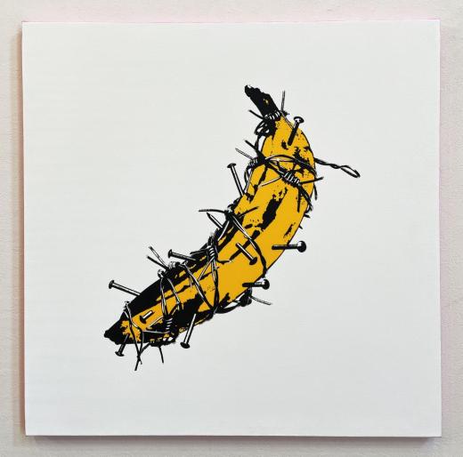 Spiked banana / canvas / pink