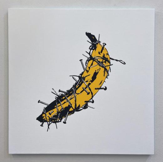 Spiked banana / canvas / light blue