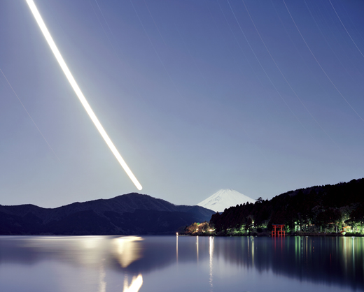 no. 022807 (Mt.Fuji, a torii and a moon trail) L