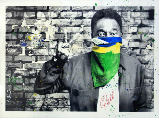 The king pele flag portrait